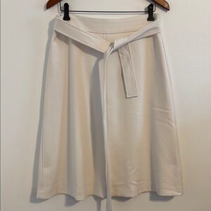 Ann Taylor Cream Wrap Knee-Length Skirt